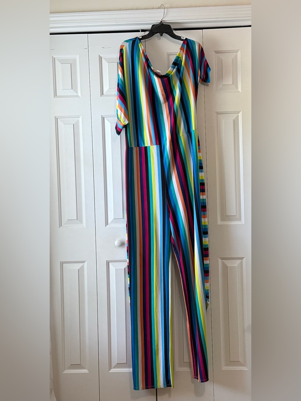 Solid Multicolor Vertical Stripe Jumpsuit
